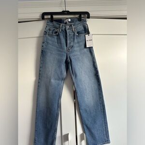 NWT RE/DONE 70s stove pipe high rise straight leg jeans size 24